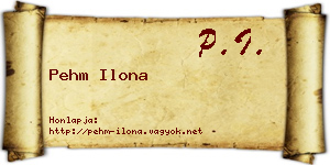 Pehm Ilona névjegykártya